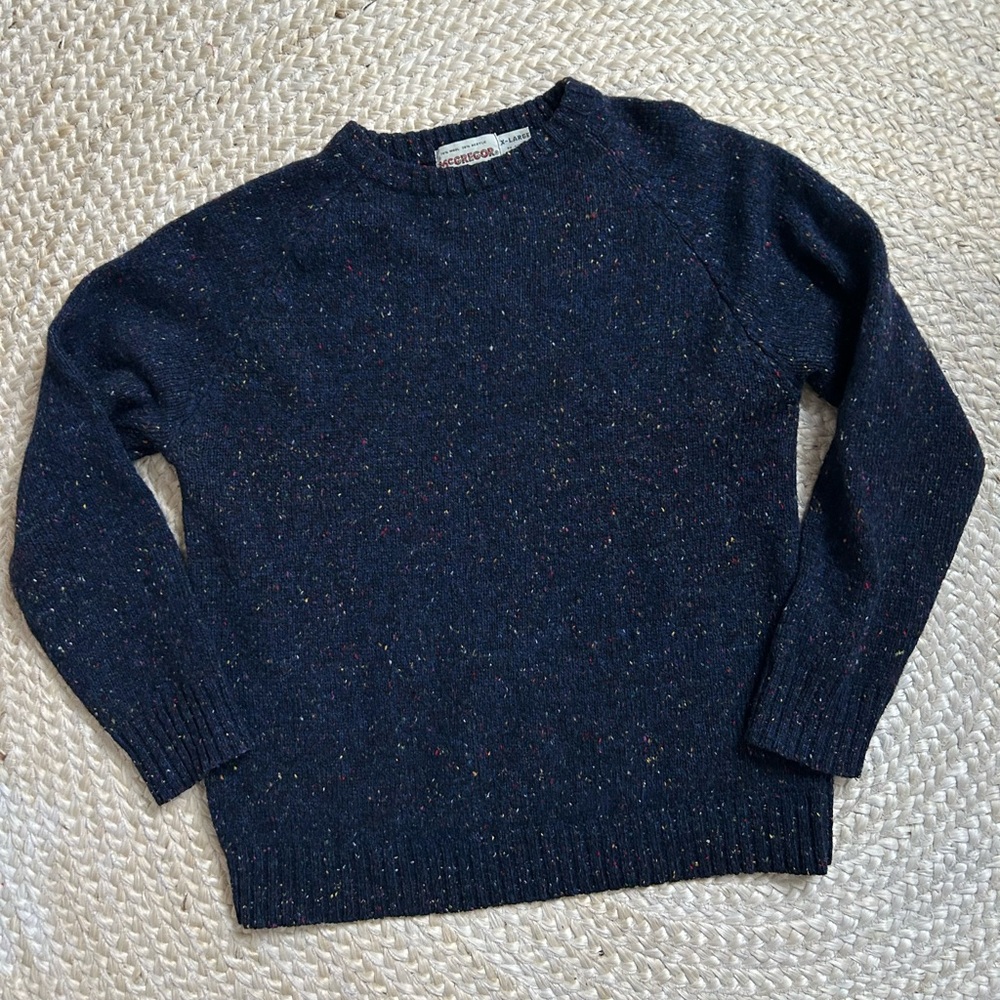 Vintage McGregor navy blue wool Sweater long sleeve crew neck Guam USA XL